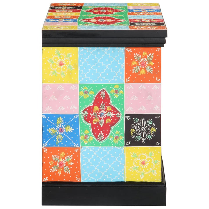 Tv-Skåp Flerfärgsdesign 80 X 35 X 50 Cm Massivt Mangoträ