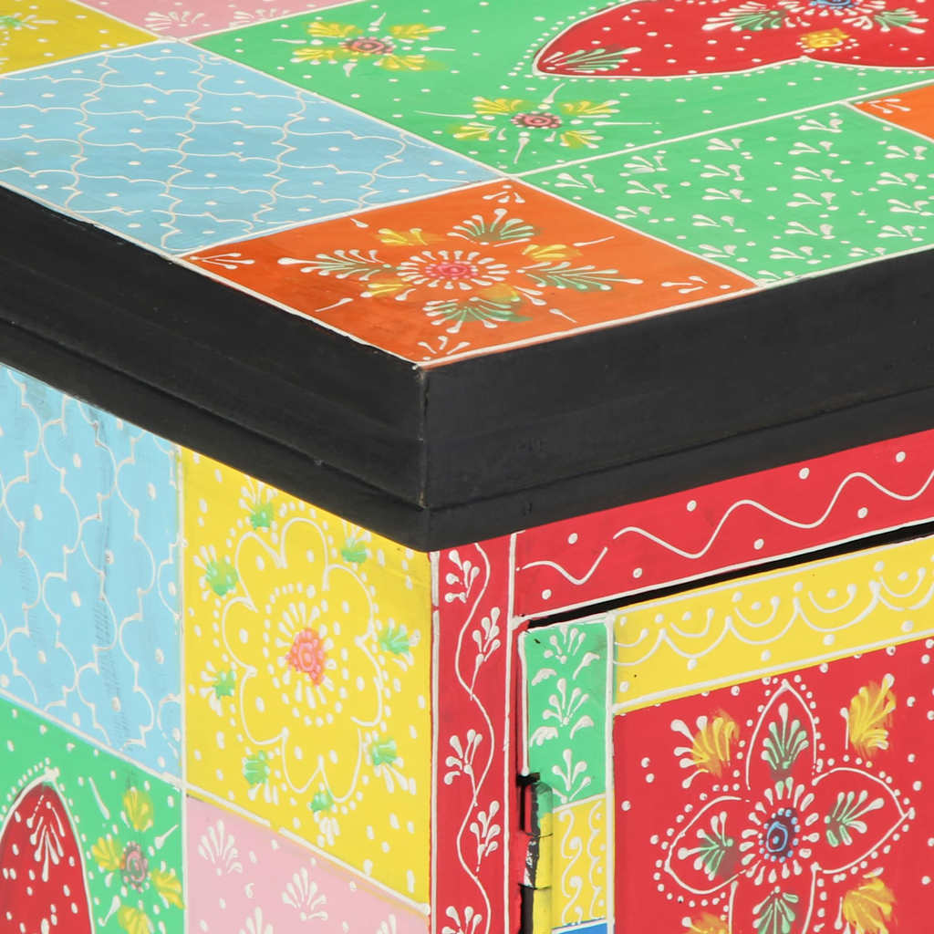 Tv-Skåp Flerfärgsdesign 100 X 35 X 50 Cm Massivt Mangoträ