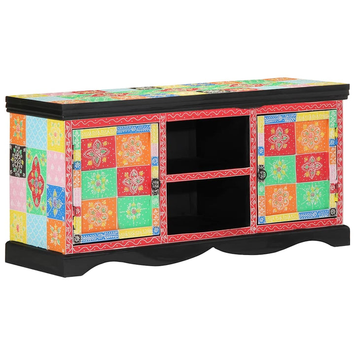 Tv-Skåp Flerfärgsdesign 100 X 35 X 50 Cm Massivt Mangoträ