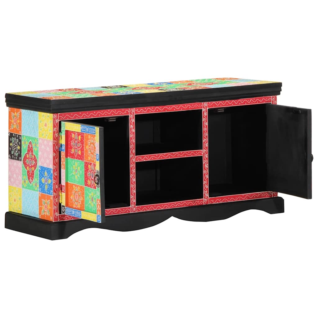 Tv-Skåp Flerfärgsdesign 100 X 35 X 50 Cm Massivt Mangoträ