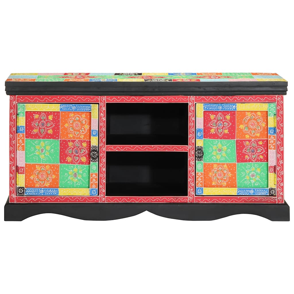 Tv-Skåp Flerfärgsdesign 100 X 35 X 50 Cm Massivt Mangoträ