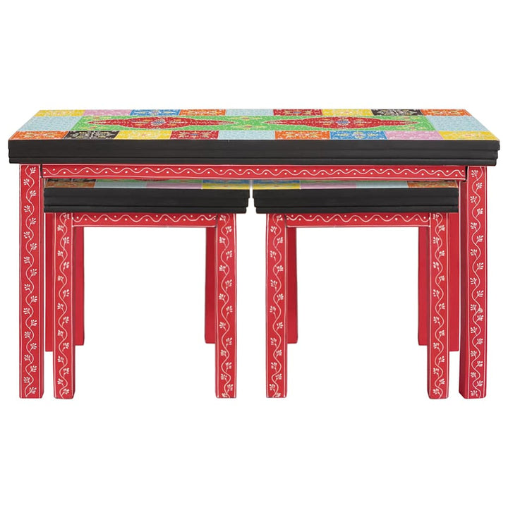 Sidobord 2 Pcs Flerfärgsdesign