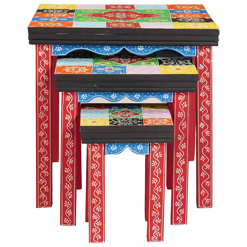 Fyrkantigt Bord 3 Pcs Flerfärgsdesign