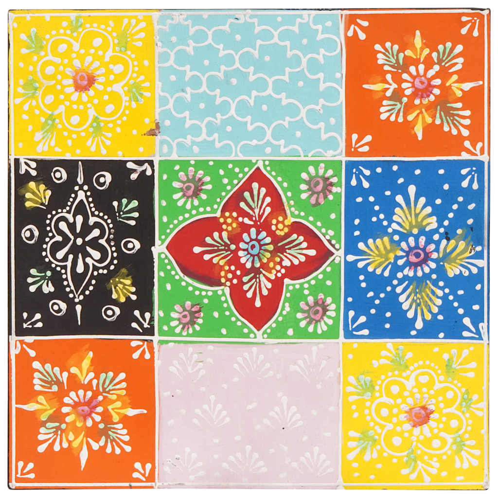 Fyrkantigt Bord 3 Pcs Flerfärgsdesign
