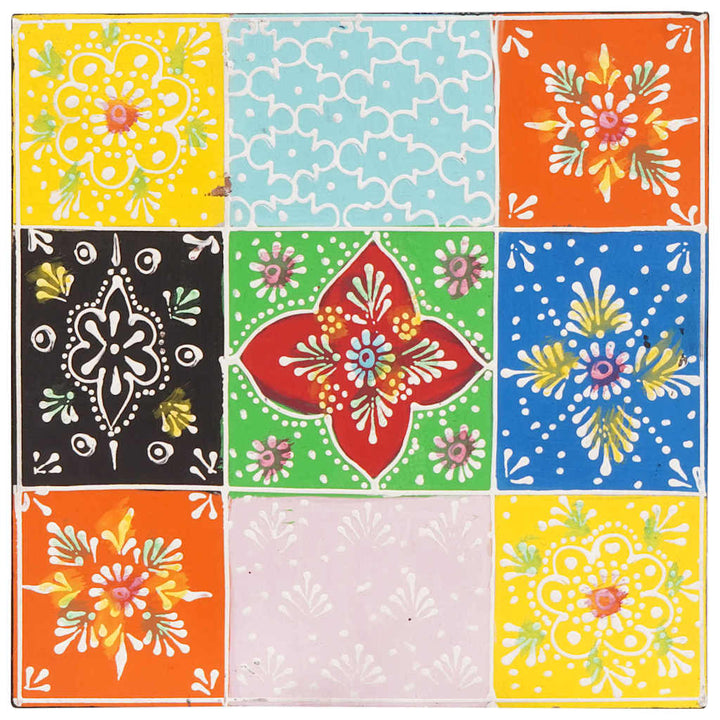 Fyrkantigt Bord 3 Pcs Flerfärgsdesign