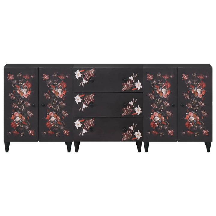 Förvaringsskåp 3 St 180 X 33 X 75 Cm Massivt Mangoträ