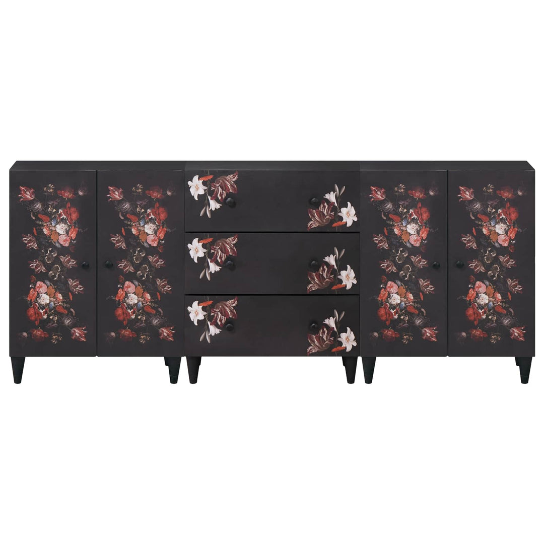 Förvaringsskåp 3 St 180 X 33 X 75 Cm Massivt Mangoträ