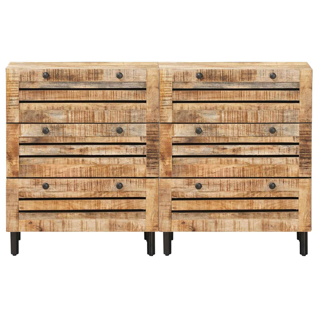 Förvaringsskåp 2 St 120 X 33 X 75 Cm Massivt Mangoträ