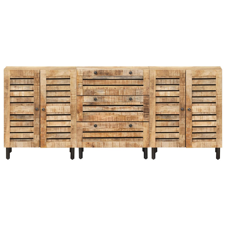 Förvaringsskåp 3 St 180 X 33 X 75 Cm Massivt Mangoträ Naturlig