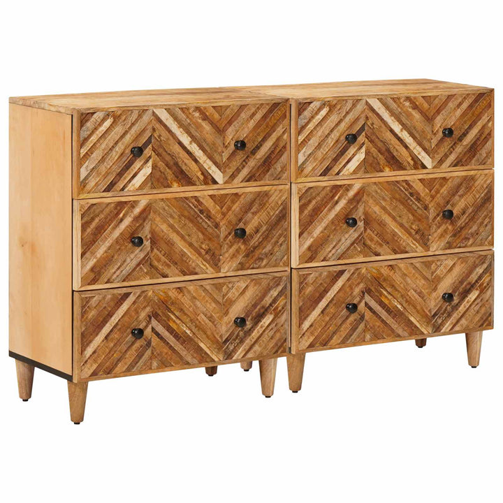 Förvaringsskåp 2 St 60 X 33,5 X 75 Cm Massivt Mangoträ Brun