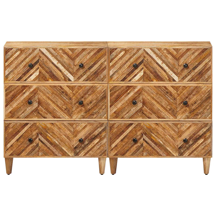 Förvaringsskåp 2 St 60 X 33,5 X 75 Cm Massivt Mangoträ Brun