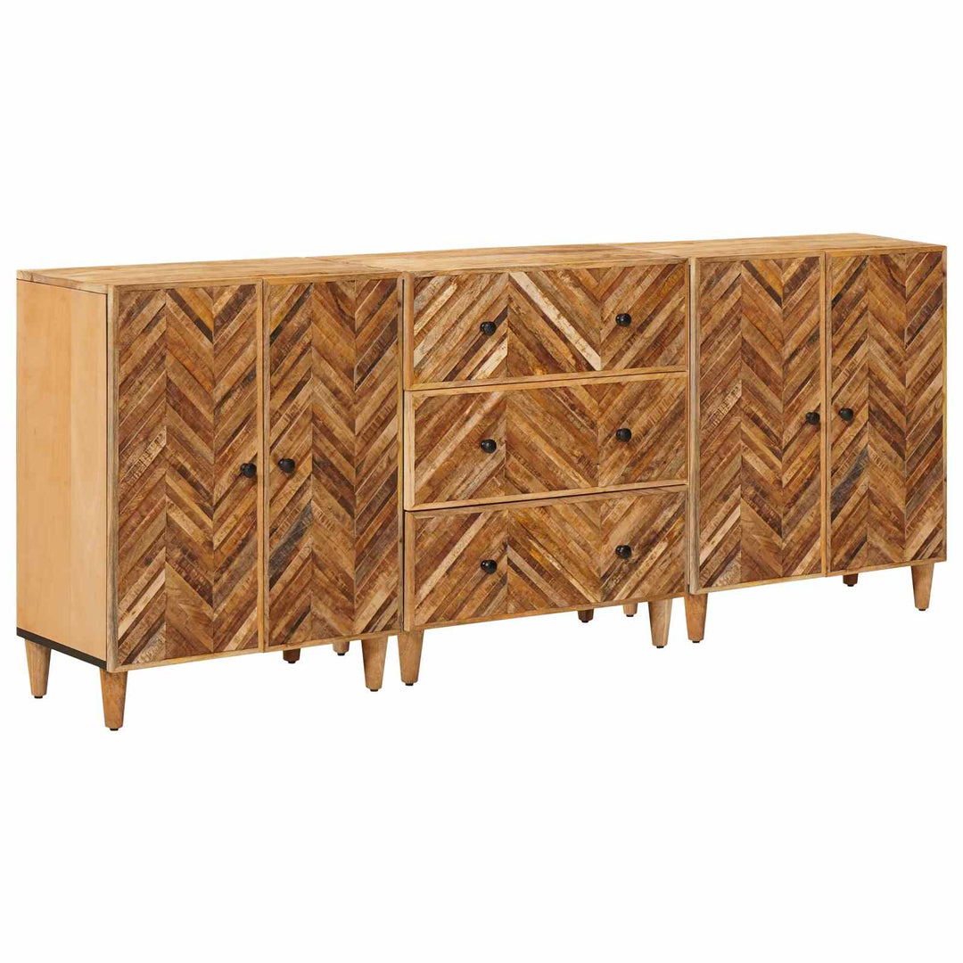 Förvaringsskåp 3 St 60 X 33,5 X 75 Cm Massivt Mangoträ Brun