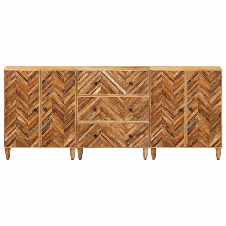 Förvaringsskåp 3 St 60 X 33,5 X 75 Cm Massivt Mangoträ Brun
