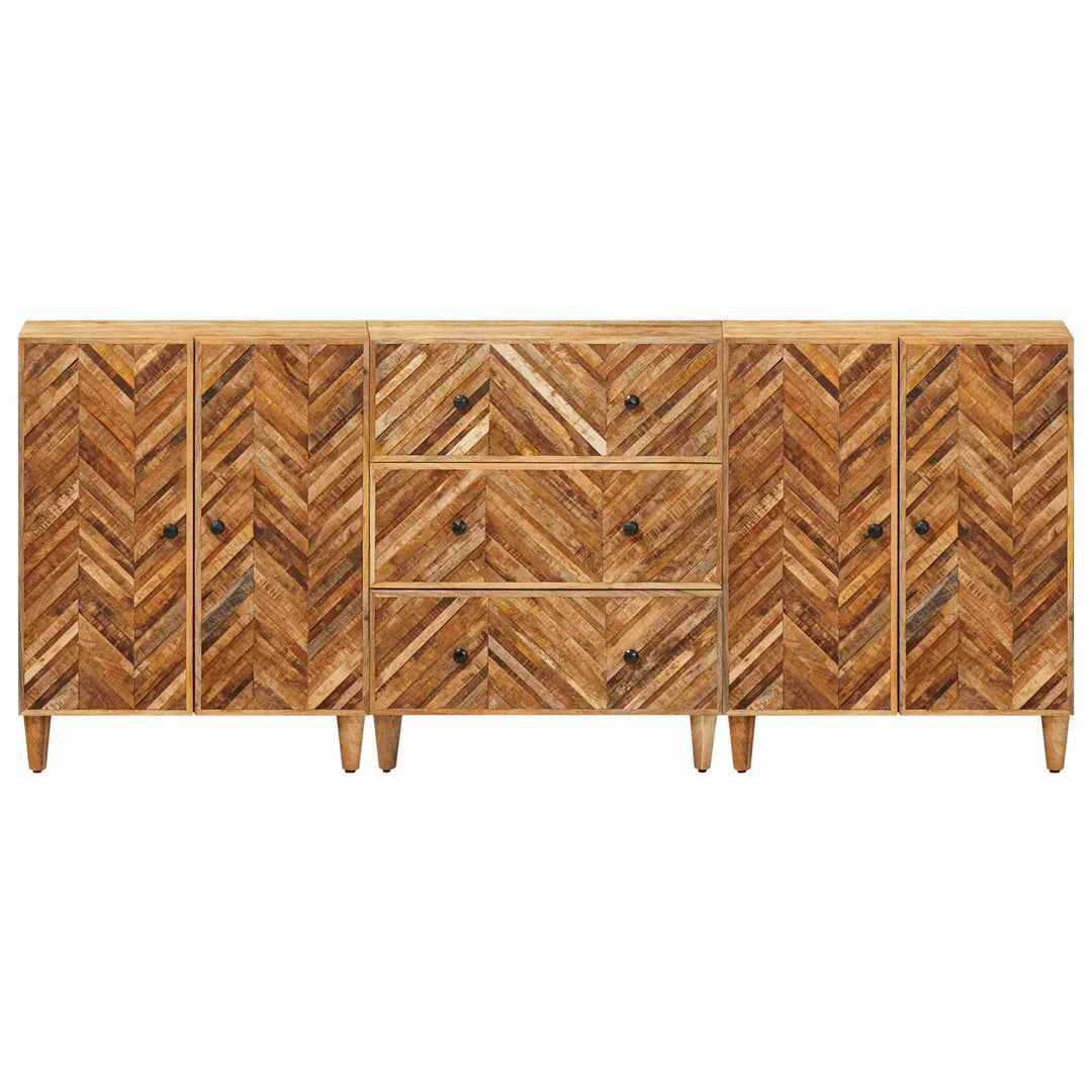 Förvaringsskåp 3 St 60 X 33,5 X 75 Cm Massivt Mangoträ Brun
