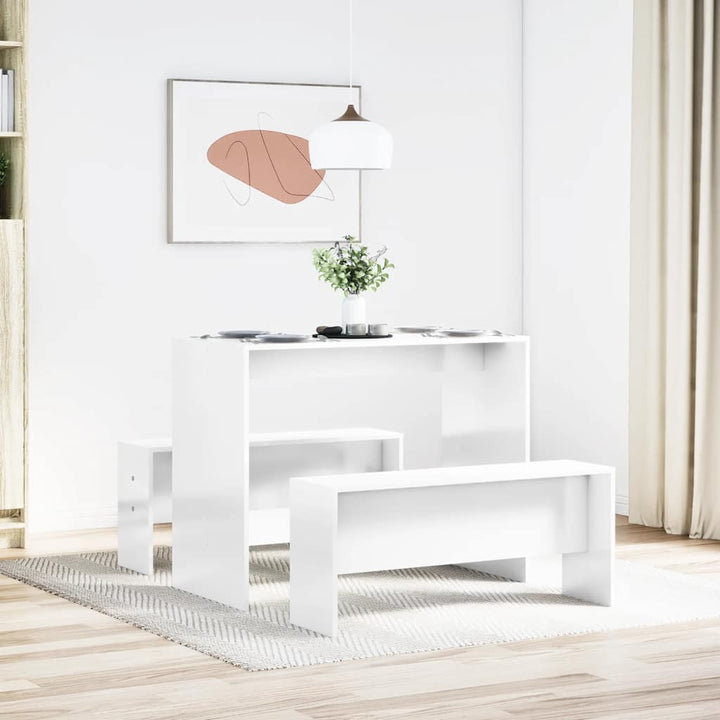 Matbord Och Bänkset 3 Delar I Konstruerat Trä