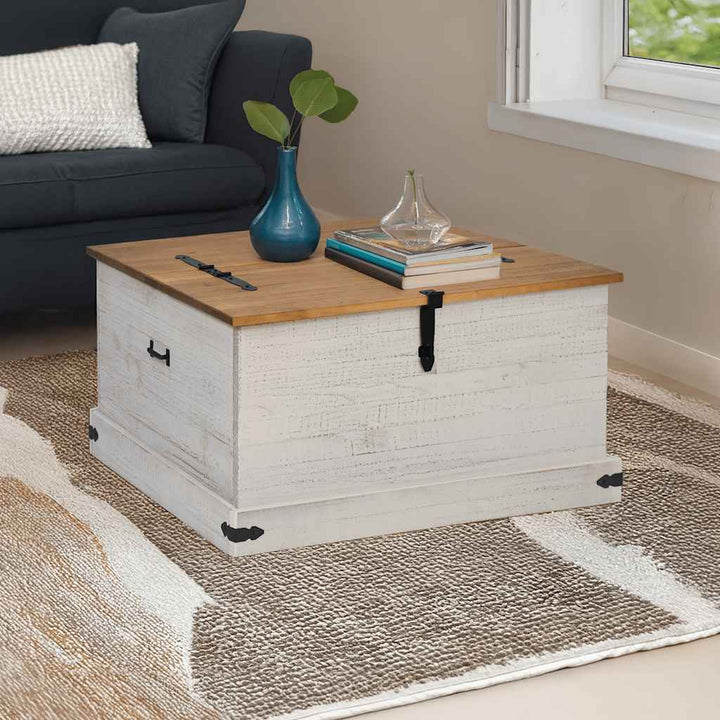 Förvaringskista Halden 91X91X47 Cm Massiv Trä Furu