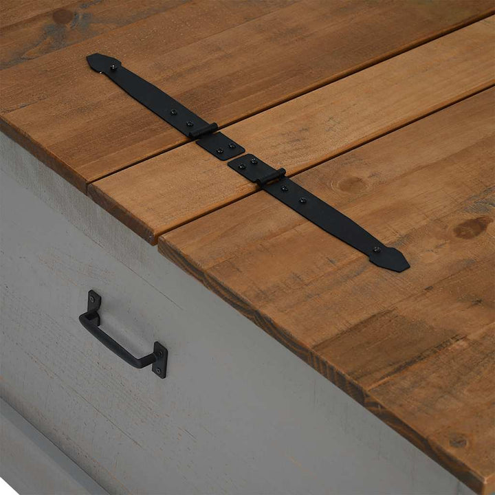 Förvaringskista Halden 91X91X47 Cm Massiv Trä Furu