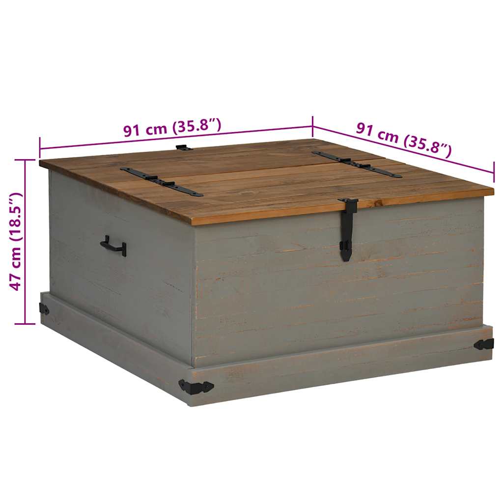 Förvaringskista Halden 91X91X47 Cm Massiv Trä Furu