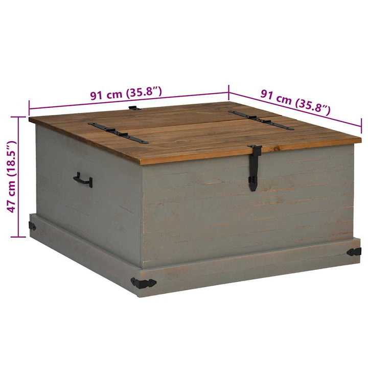 Förvaringskista Halden 91X91X47 Cm Massiv Trä Furu
