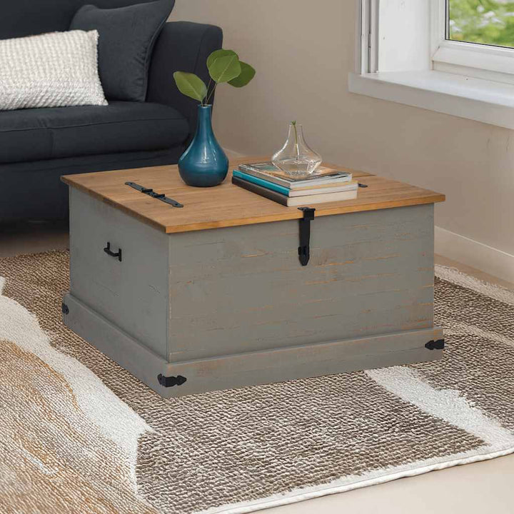 Förvaringskista Halden 91X91X47 Cm Massiv Trä Furu