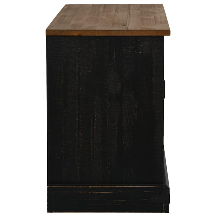 Tv-Bänk Halden Med Skjutdörr 110X40X60 Cm Massivt Trä