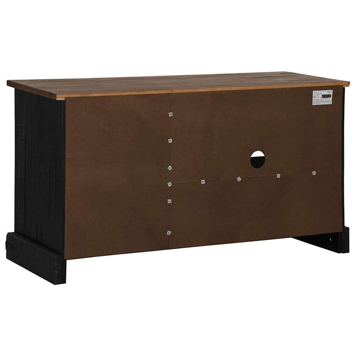 Tv-Bänk Halden Med Skjutdörr 110X40X60 Cm Massivt Trä