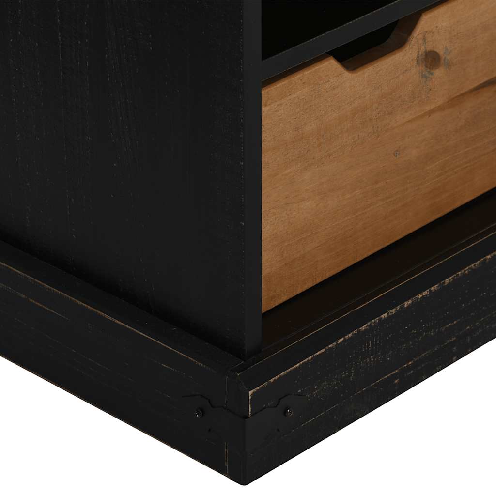 Tv-Bänk Halden Med Skjutdörr 110X40X60 Cm Massivt Trä