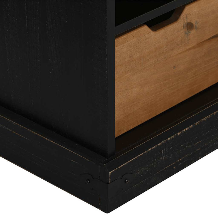 Tv-Bänk Halden Med Skjutdörr 110X40X60 Cm Massivt Trä