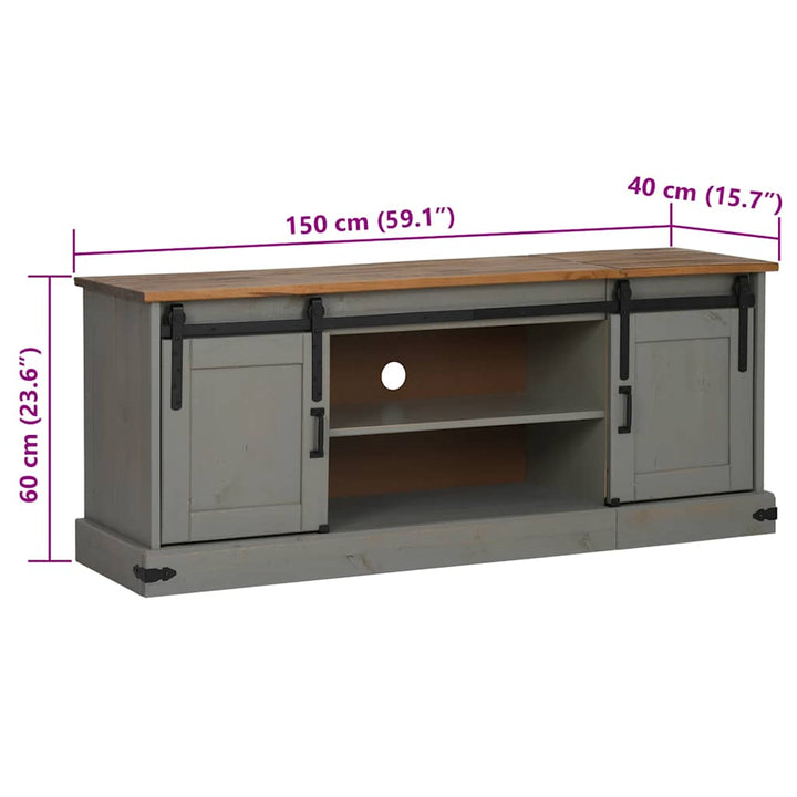 Tv-Bänk Halden 2 Skjutdörrar 150X40X60 Cm Massivt Trä