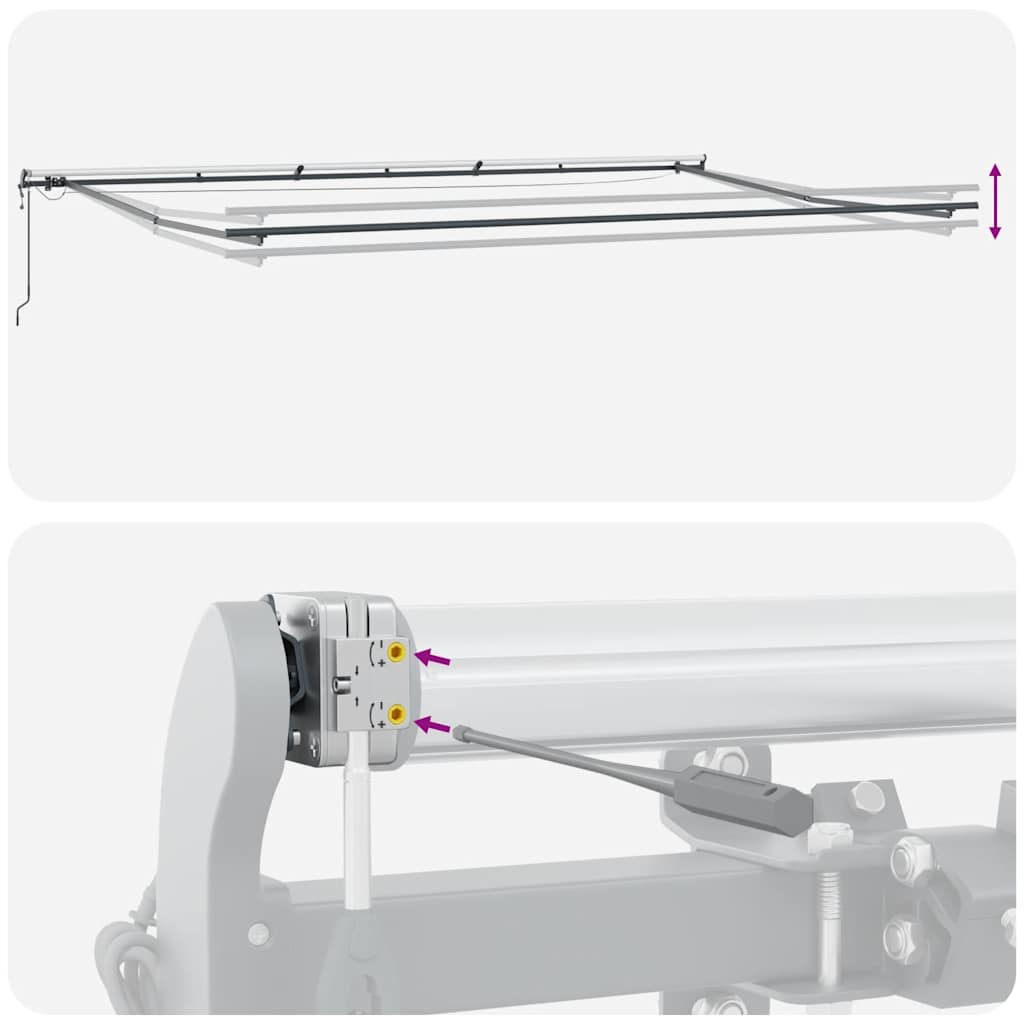 Markis Automatiskt Infällbar Med Leds Antracit&amp;Vit