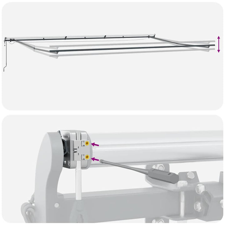 Markis Automatiskt Infällbar Med Leds Antracit&amp;Vit