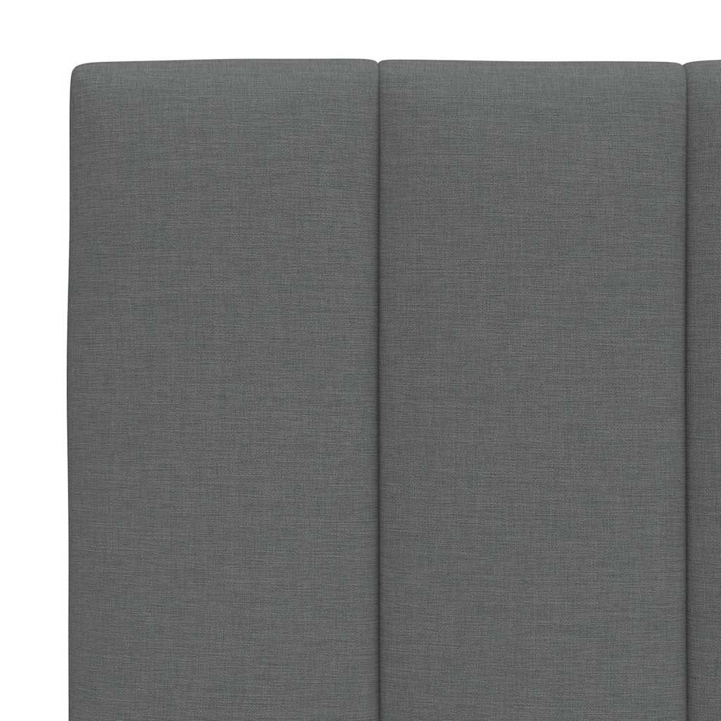 Bed Frame Without Mattress &amp;quot;Hanko&amp;quot; Dark Grey Fabric