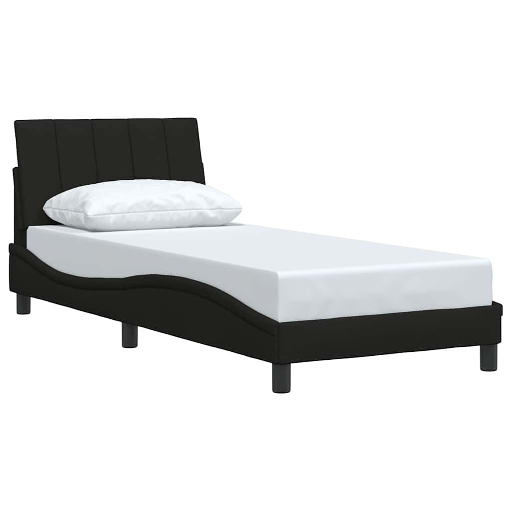 Bed Frame Without Mattress &amp;quot;Hanko&amp;quot; Black Fabric