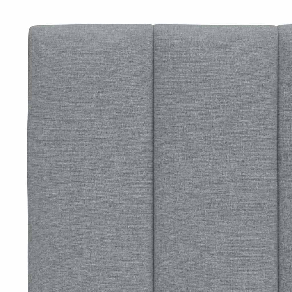 Bed Frame Without Mattress &amp;quot;Hanko&amp;quot; Light Grey Fabric