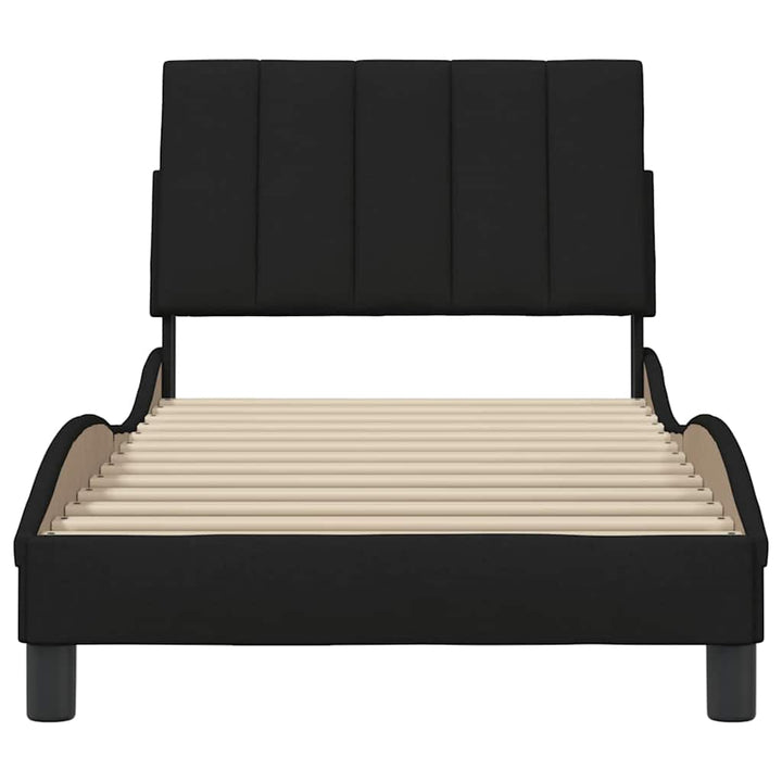 Bed Frame Without Mattress &amp;quot;Hanko&amp;quot; Black Fabric