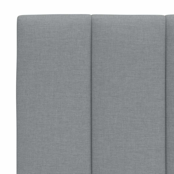 Bed Frame Without Mattress &amp;quot;Hanko&amp;quot; Light Grey Fabric
