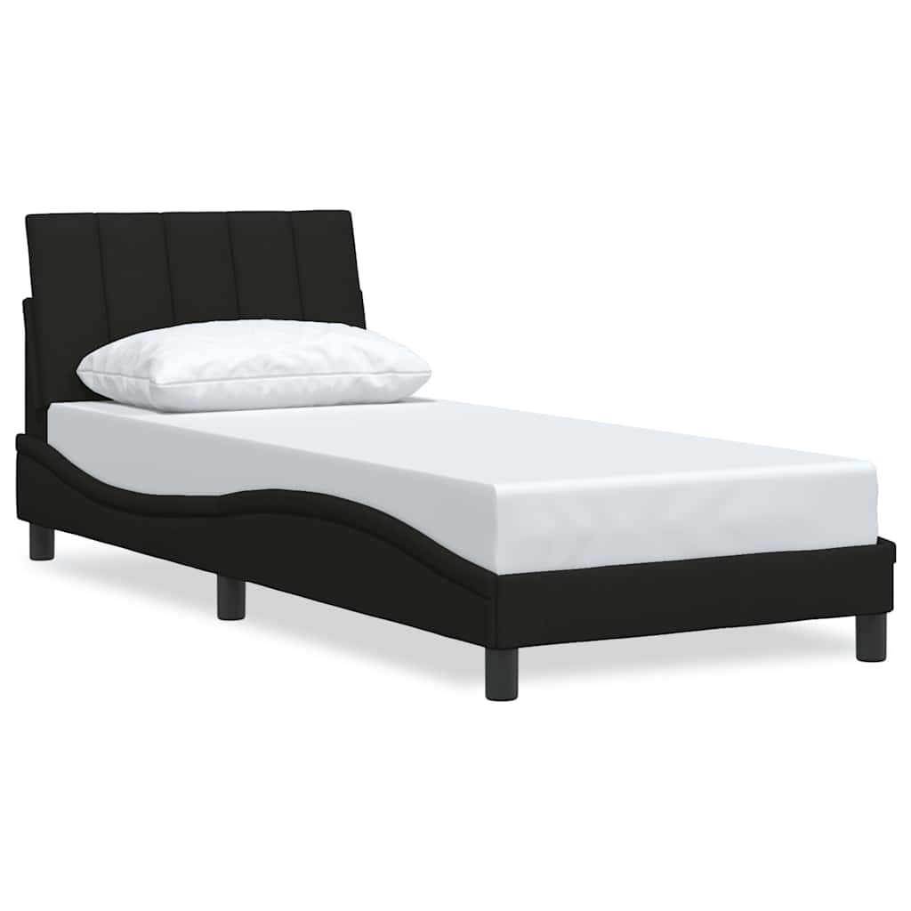 Bed Frame Without Mattress &amp;quot;Hanko&amp;quot; Black Fabric