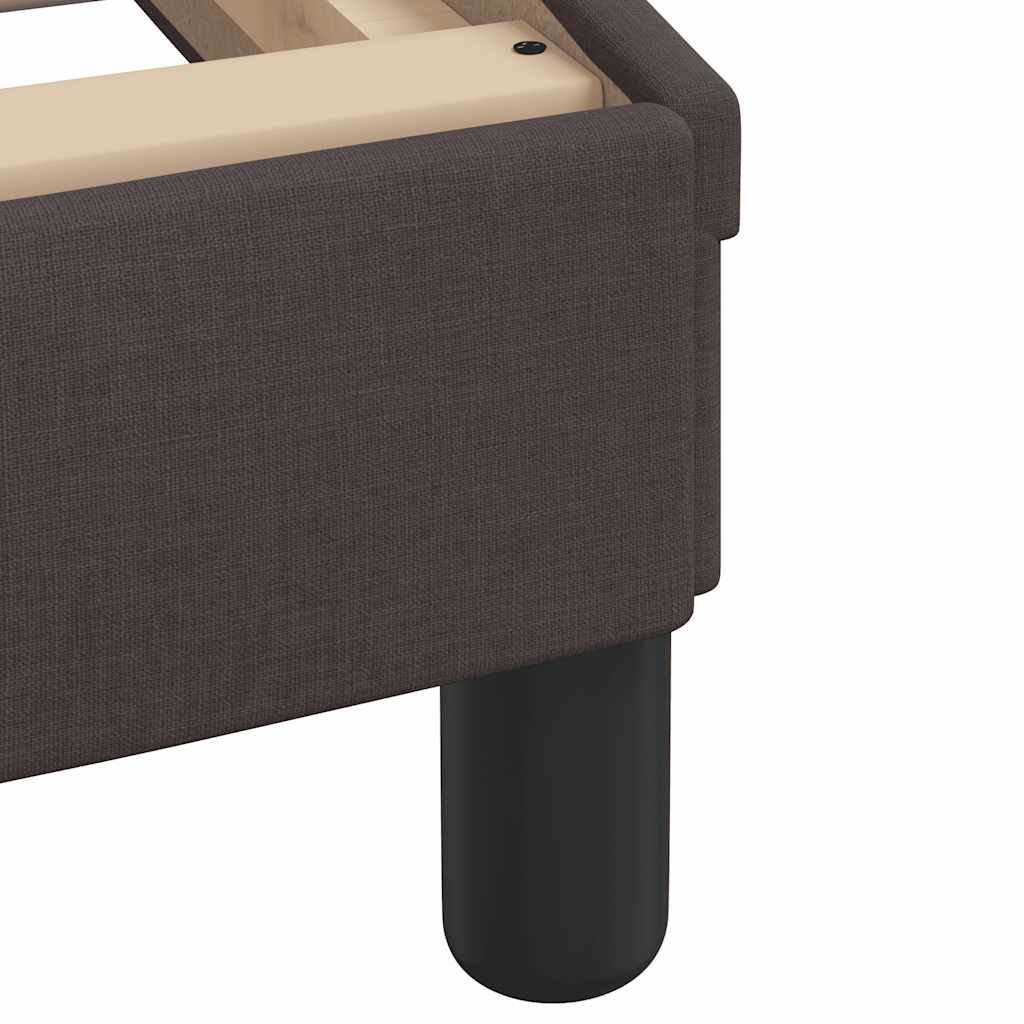 Bed Frame Without Mattress &amp;quot;Hanko&amp;quot; Dark Brown Fabric