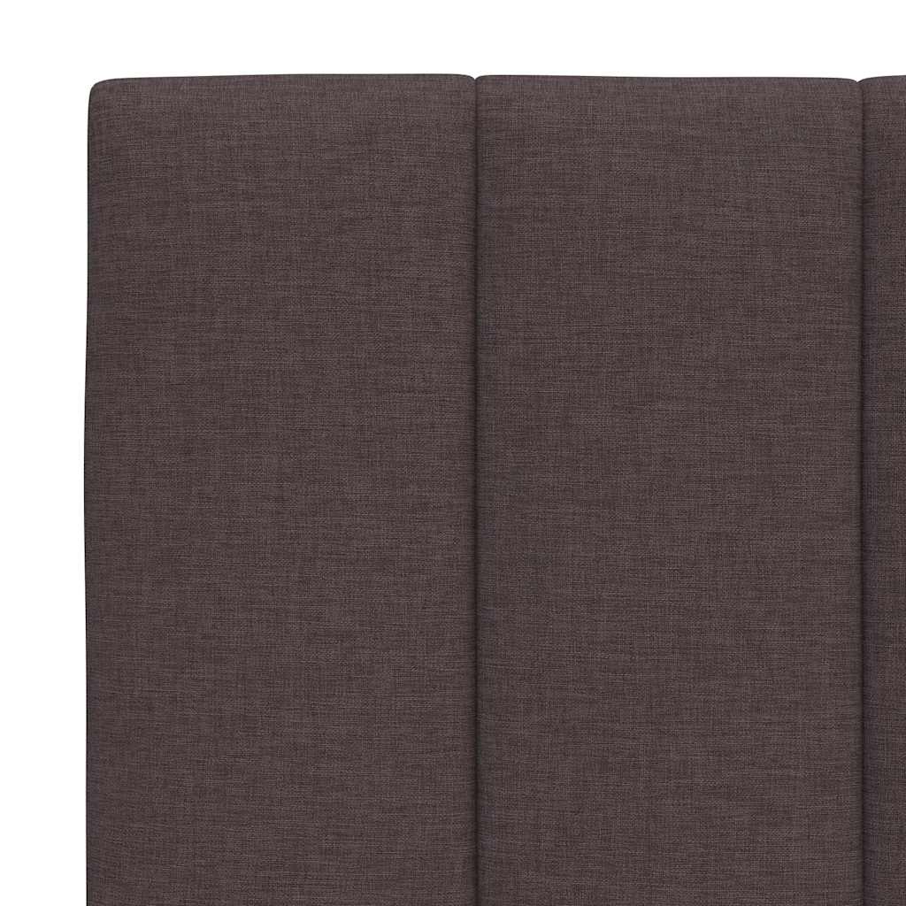 Bed Frame Without Mattress &amp;quot;Hanko&amp;quot; Dark Brown Fabric
