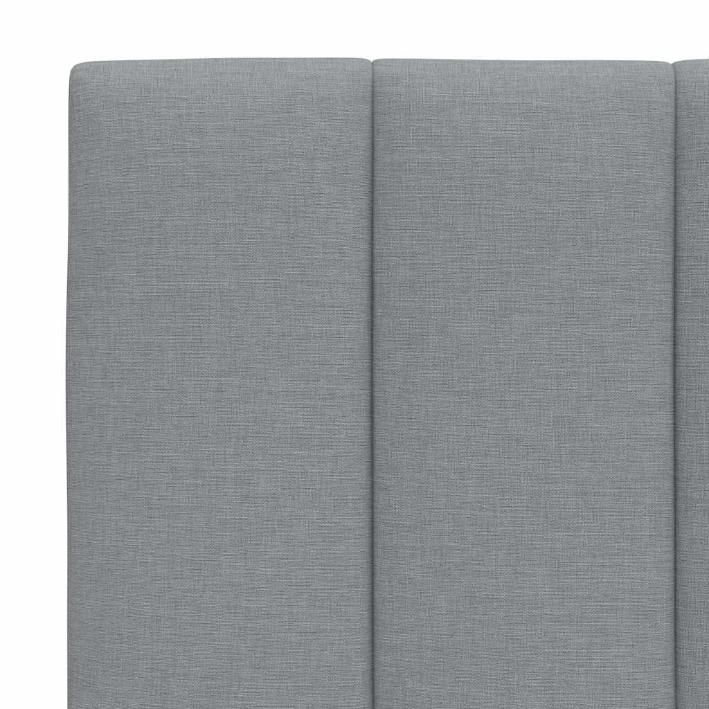 Bed Frame Without Mattress &amp;quot;Hanko&amp;quot; Light Grey Fabric