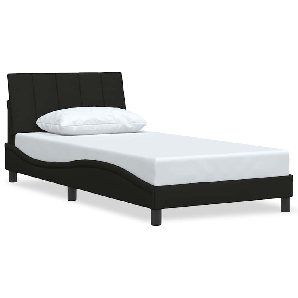 Bed Frame Without Mattress &amp;quot;Hanko&amp;quot; Black Fabric