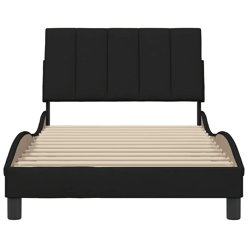 Bed Frame Without Mattress &amp;quot;Hanko&amp;quot; Black Fabric