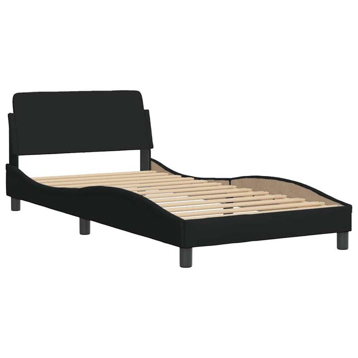 Bed Frame Without Mattress &amp;quot;Hanko&amp;quot; Black Fabric
