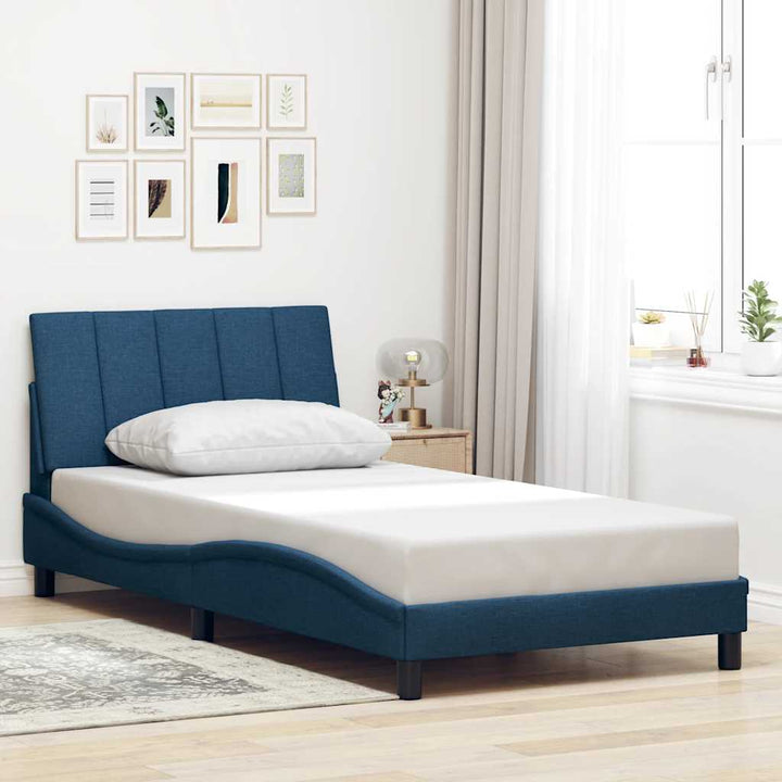 Bed Frame Without Mattress &amp;quot;Hanko&amp;quot; Cream Fabric