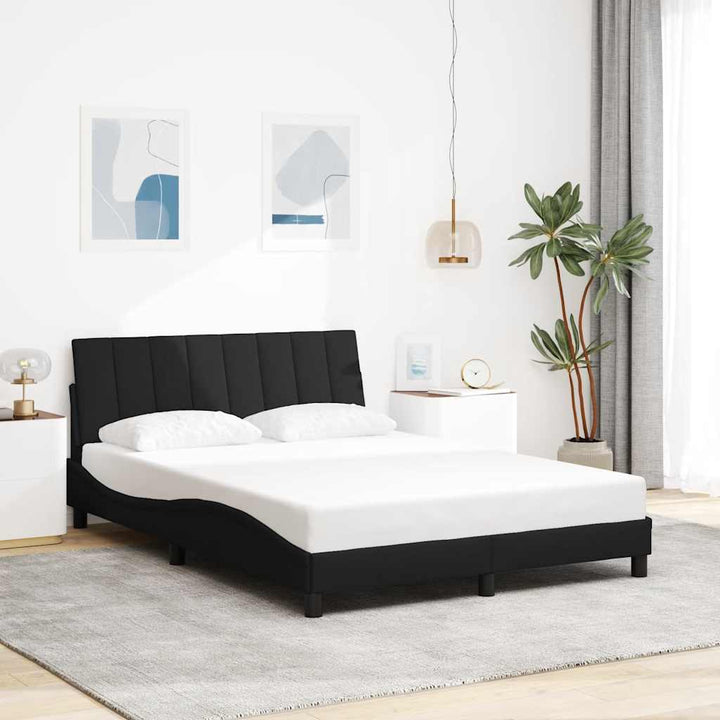 Bed Frame Without Mattress &amp;quot;Hanko&amp;quot; Cream Fabric