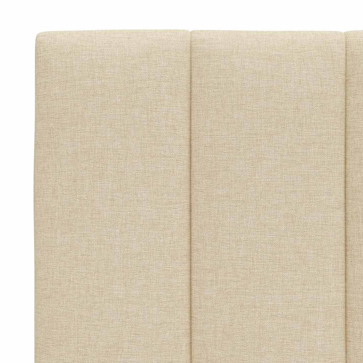 Bed Frame Without Mattress &amp;quot;Hanko&amp;quot; Cream Fabric
