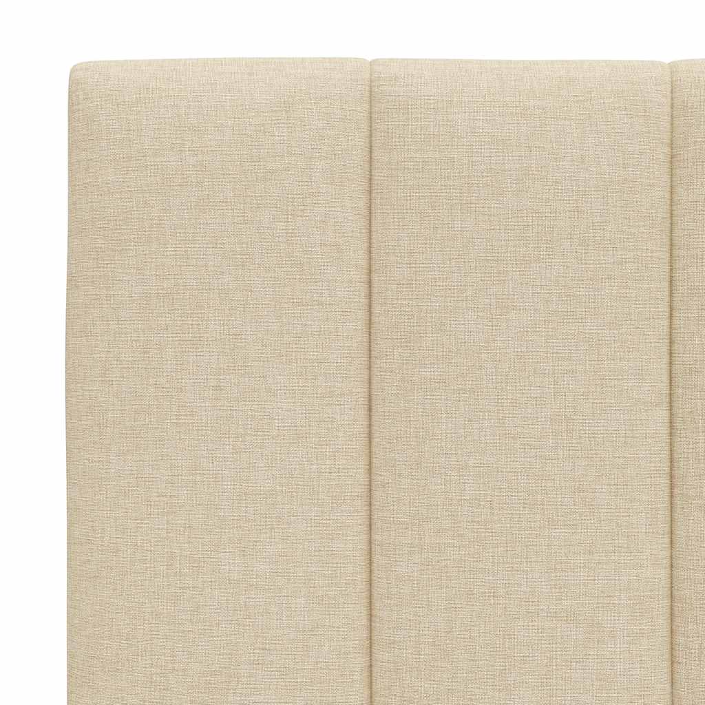 Bed Frame Without Mattress &amp;quot;Hanko&amp;quot; Cream Fabric