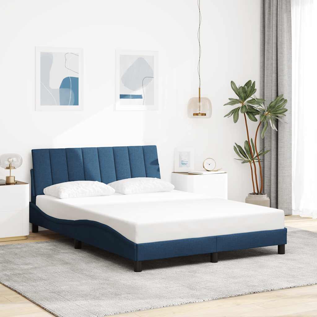 Bed Frame Without Mattress &amp;quot;Hanko&amp;quot; Cream Fabric