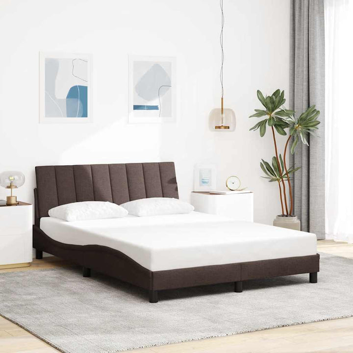 Bed Frame Without Mattress &amp;quot;Hanko&amp;quot; Cream Fabric