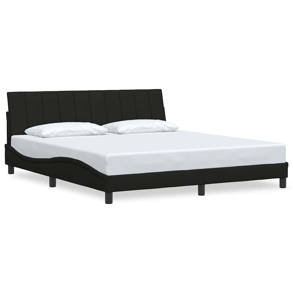 Bed Frame Without Mattress "Hanko" Black Fabric